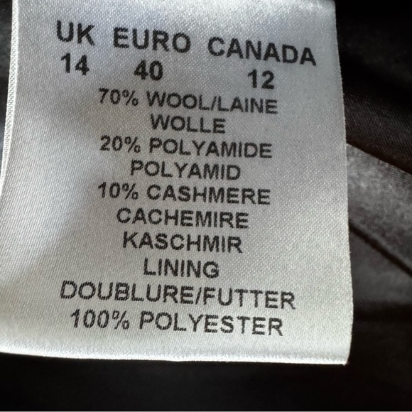 Windsmoor Black Wool-Cashmere Coat 12 Faux Fur Collar - Picture 6 of 9